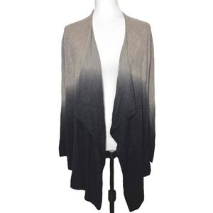 Barefoot Dreams Cardigan‎ Womens S/M CozyChic Lite Ombre Waterfall Gray Black